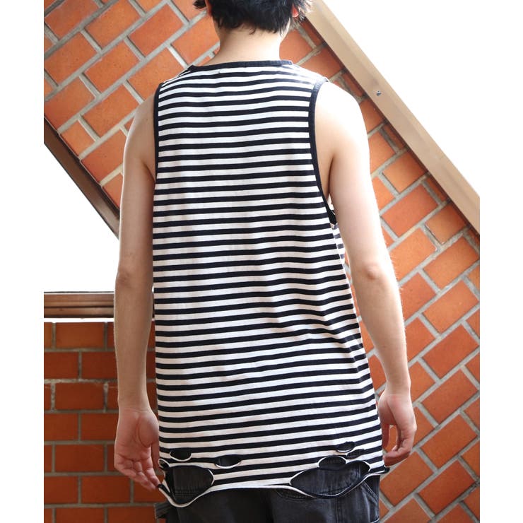 ダメージ加工 タンクトップ メンズ ヴィンテージ クラッシュ加工 [品番