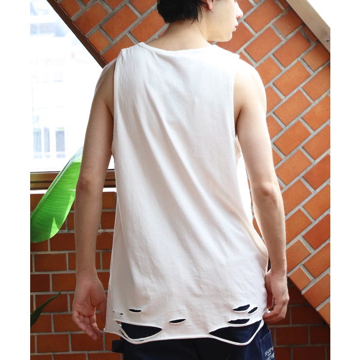 ダメージ加工 タンクトップ メンズ ヴィンテージ クラッシュ加工  | 8（eight）  | 詳細画像13 
