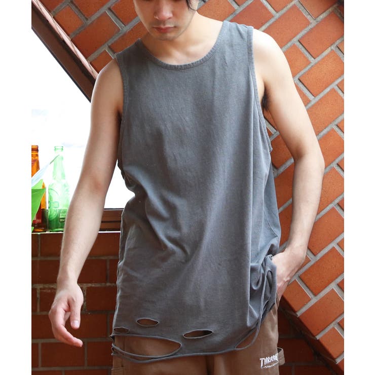 ダメージ加工 タンクトップ メンズ ヴィンテージ クラッシュ加工  | 8（eight）  | 詳細画像43 