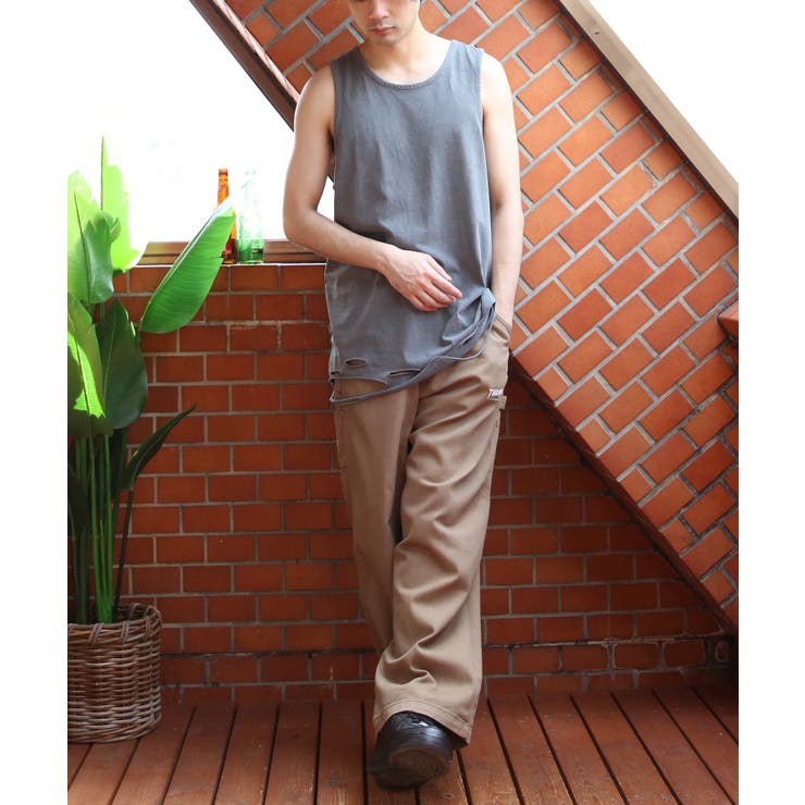 ダメージ加工 タンクトップ メンズ ヴィンテージ クラッシュ加工 [品番