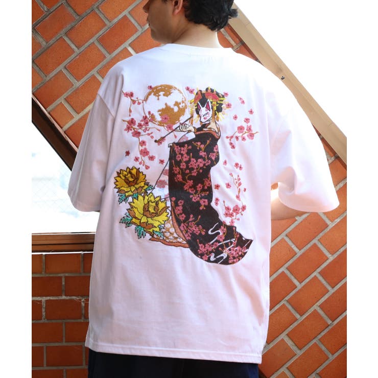 s イッセイミヤケ シャツ フード アート柄 刺繍 カラフル 和柄 ヴィンテージ 和柄刺繍Tシャツ メンズ Tシャツ 半袖 和柄 刺繍 ユニセックス