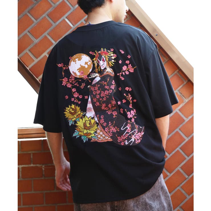 和柄刺繍Tシャツ メンズ Tシャツ 半袖 和柄 刺繍 ユニセックス