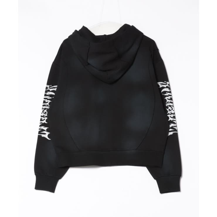 スプレー加工切り替えZIPパーカー メンズ パーカー ショート丈[品番