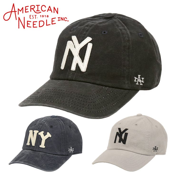 アメリカンニードル　NYロゴ刺繍　ベースボールキャップ アメリカンニードル NYロゴ刺繍 ベースボールキャップ アメリカン