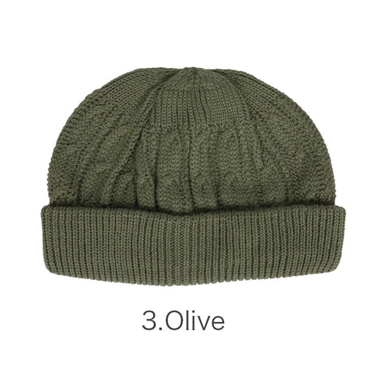 ニットキャップ ケーブルニット ロール[品番：OTCM0000542