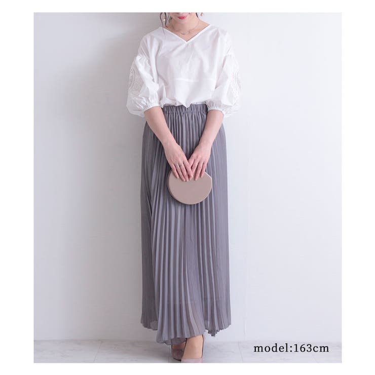 花刺繍レースのぽわん袖トップス【3月25日8時販売新作】