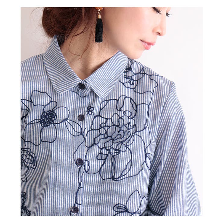 巻き散る花たちロングシャツ【7月20日22時販売新作】