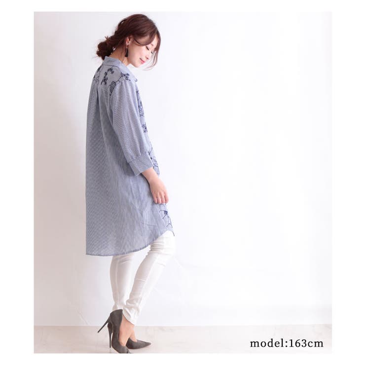 巻き散る花たちロングシャツ【7月20日22時販売新作】