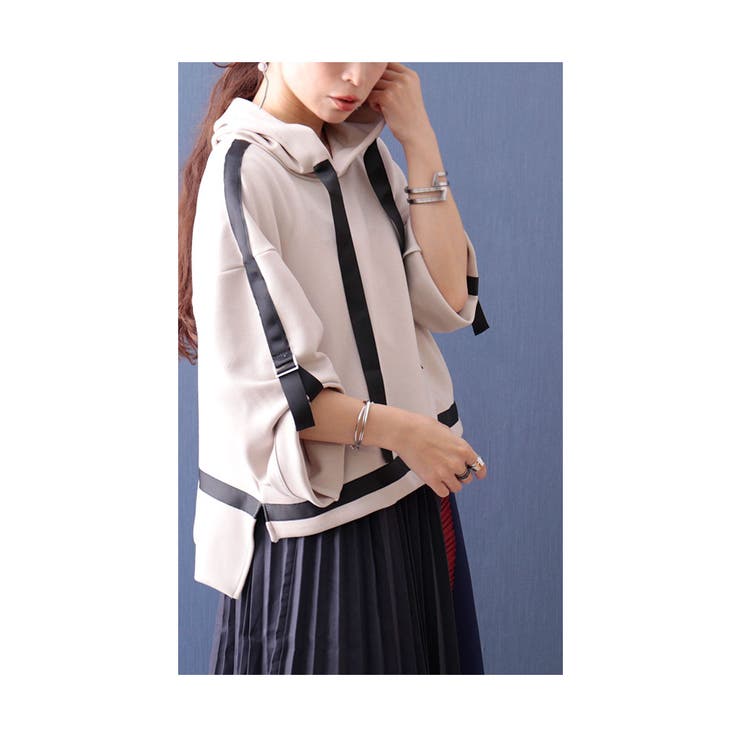 ラインリボンボンディングパーカー レディース ファッション | Sawa a la mode | 詳細画像3 