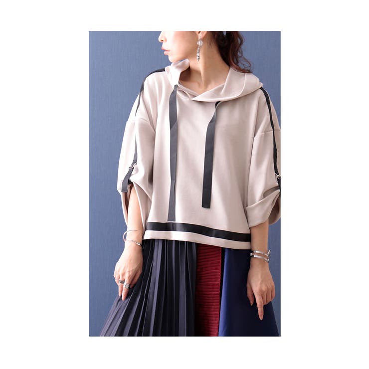 ラインリボンボンディングパーカー レディース ファッション | Sawa a la mode | 詳細画像7 