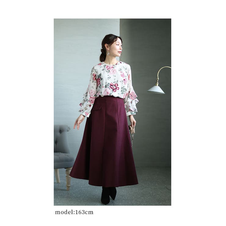 華やかなフリル袖の花柄ブラウス【4月7日8時販売新作】