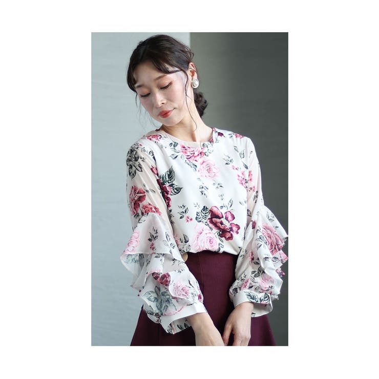 MAJESTIC LEGON｜襟付きシアーフリルブラウス | Rakuten Fashion