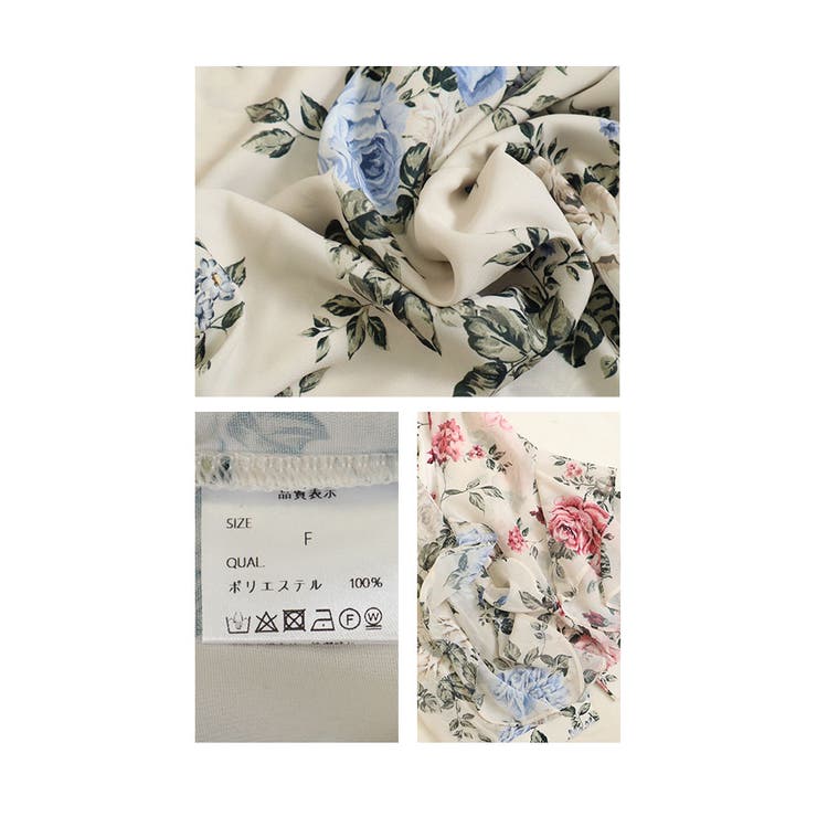 華やかなフリル袖の花柄ブラウス【4月7日8時販売新作】
