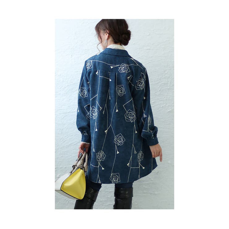 幾何学なお花模様のコーデュロイシャツ レディース ファッション | Sawa a la mode | 詳細画像21 