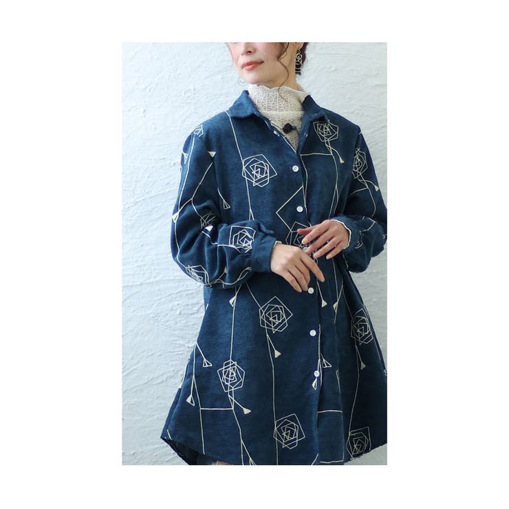幾何学なお花模様のコーデュロイシャツ レディース ファッション | Sawa a la mode | 詳細画像26 