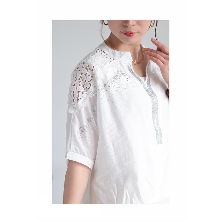 レース×煌き放つ高見えシックなブラウストップス レディース ファッション | Sawa a la mode | 詳細画像16 