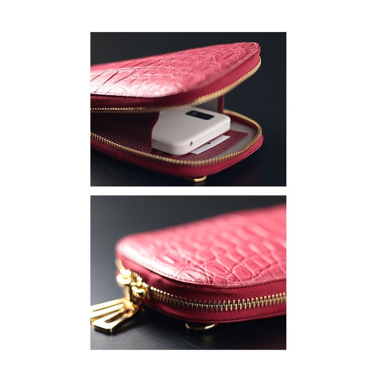 カードスロットホルダー付きクロコ革フォンショルダー レディース ファッション | Sawa a la mode | 詳細画像17 