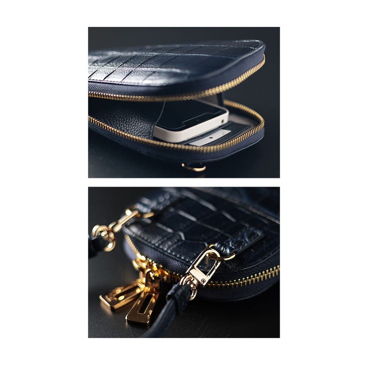 カードスロットホルダー付きクロコ革フォンショルダー レディース ファッション | Sawa a la mode | 詳細画像19 