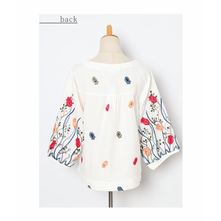 艶やかなチューリップ畑の刺繍シャツブラウス レディース ファッション | Sawa a la mode | 詳細画像23 