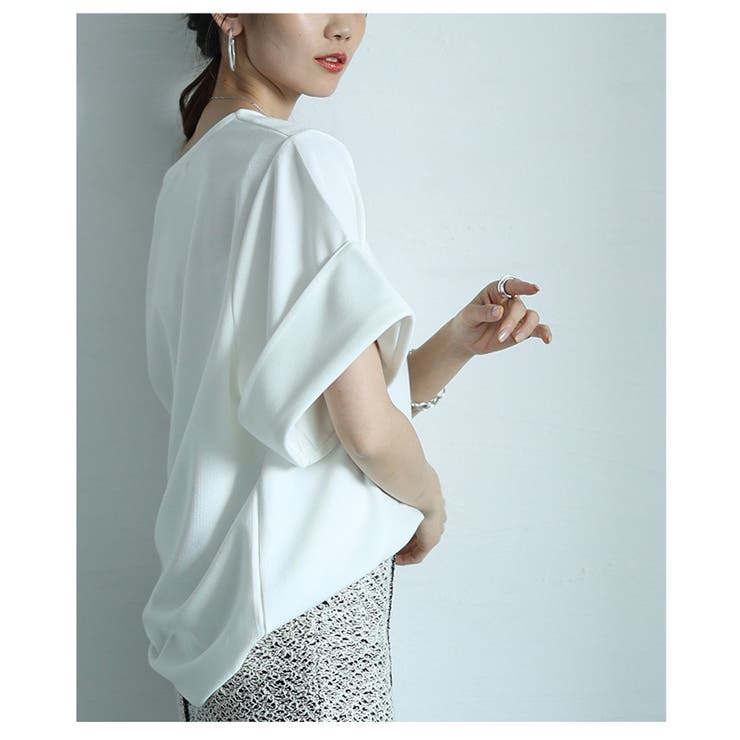 シンプルな折り返しデザインカットソー レディース ファッション | Sawa a la mode | 詳細画像14 