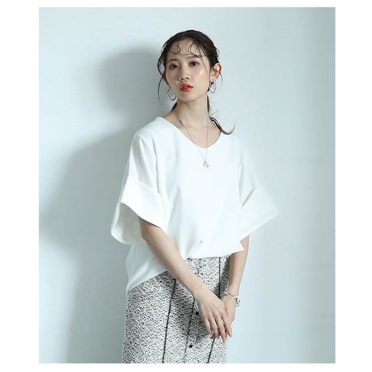 シンプルな折り返しデザインカットソー レディース ファッション | Sawa a la mode | 詳細画像15 