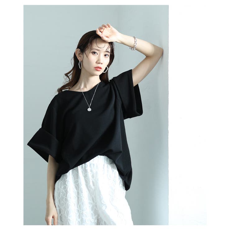 シンプルな折り返しデザインカットソー レディース ファッション | Sawa a la mode | 詳細画像21 