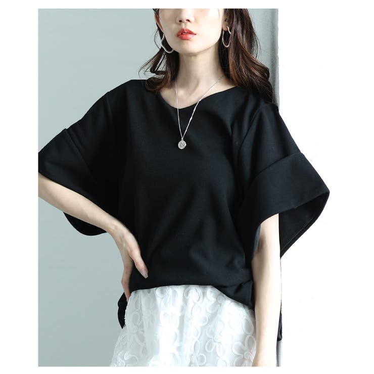 シンプルな折り返しデザインカットソー レディース ファッション | Sawa a la mode | 詳細画像22 