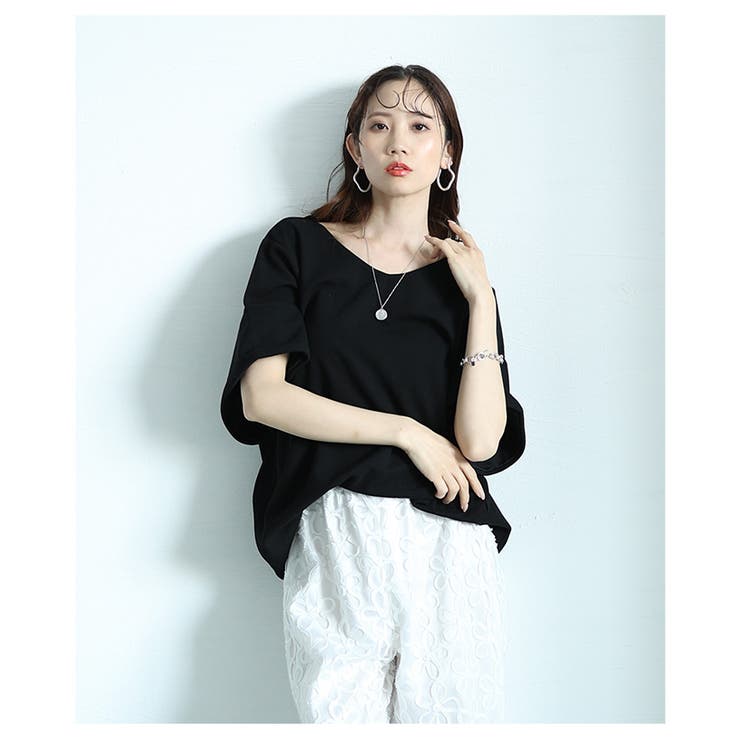 シンプルな折り返しデザインカットソー レディース ファッション | Sawa a la mode | 詳細画像26 