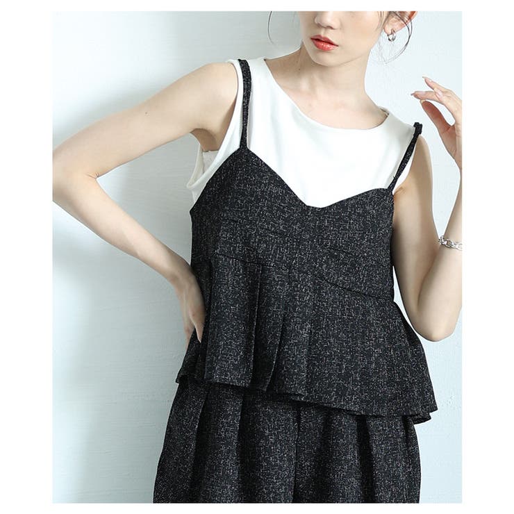 レイヤードで楽しめるトレンドライクなプリーツデザインビスチェ レディース ファッ… | Sawa a la mode | 詳細画像5 