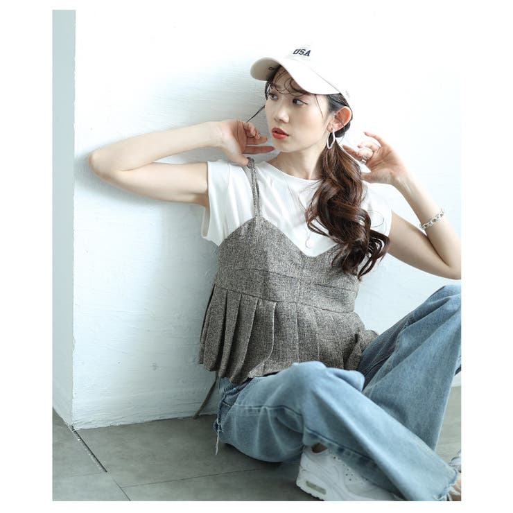 レイヤードで楽しめるトレンドライクなプリーツデザインビスチェ レディース ファッ… | Sawa a la mode | 詳細画像18 