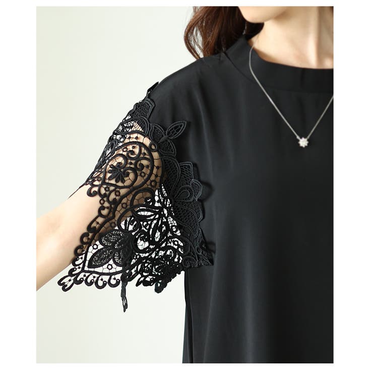 美しい袖レースのブラックワンピース レディース ファッション | Sawa a la mode | 詳細画像12 