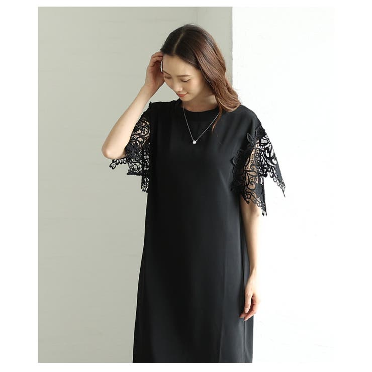 美しい袖レースのブラックワンピース レディース ファッション | Sawa a la mode | 詳細画像13 