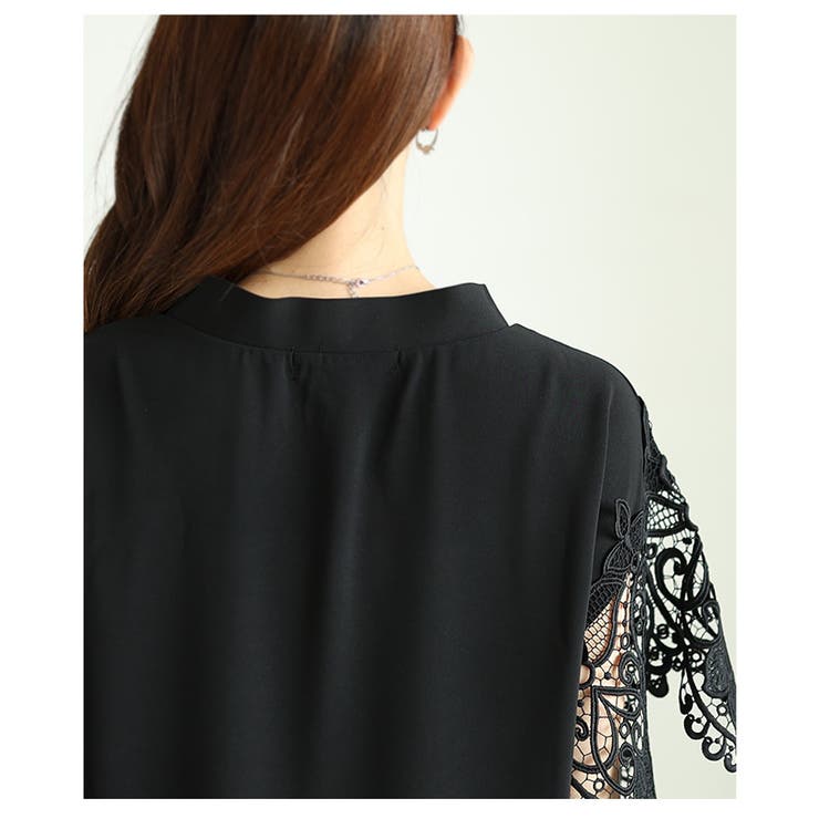 美しい袖レースのブラックワンピース レディース ファッション | Sawa a la mode | 詳細画像16 