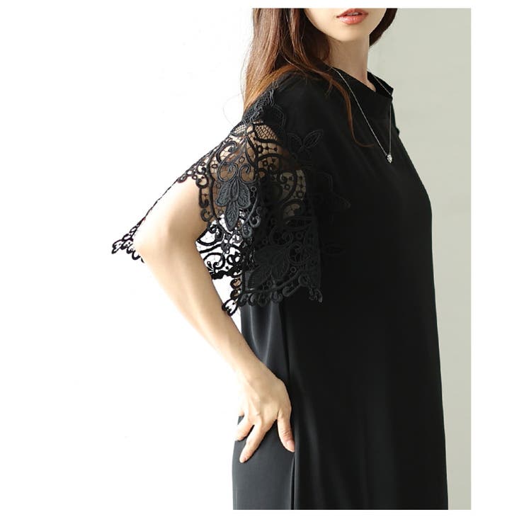 美しい袖レースのブラックワンピース レディース ファッション | Sawa a la mode | 詳細画像20 