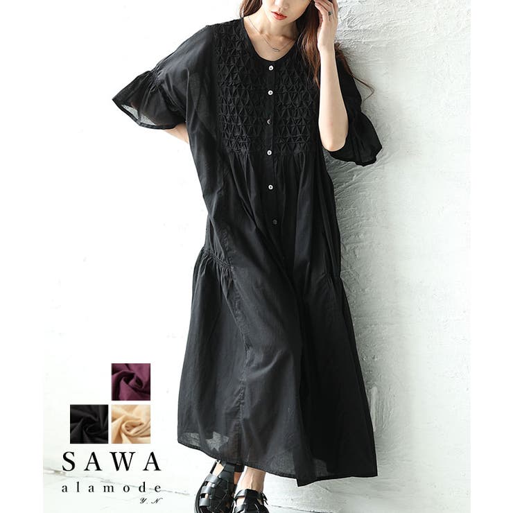 ★美品★アディアム　変形シャツワンピース　コットン　サイズ0 フレアスカート 洗える】シアー楊柳シャツワンピース / Tiaclasse