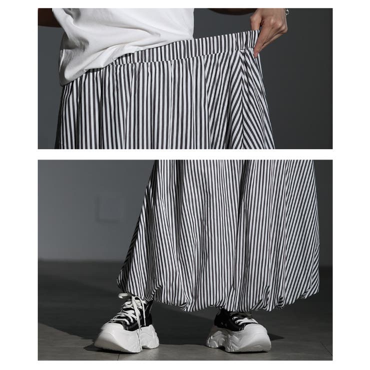 ふっくらシルエットでサマになるストライプ柄バブルヘムスカート レディース ファッ… | Sawa a la mode | 詳細画像5 