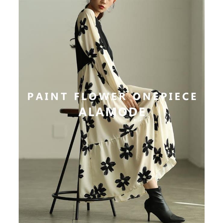 私だけの花模様を描いた切替ティアードロングワンピース レディース ファッション | Sawa a la mode | 詳細画像1 