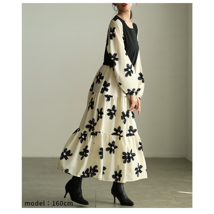 私だけの花模様を描いた切替ティアードロングワンピース レディース ファッション | Sawa a la mode | 詳細画像20 