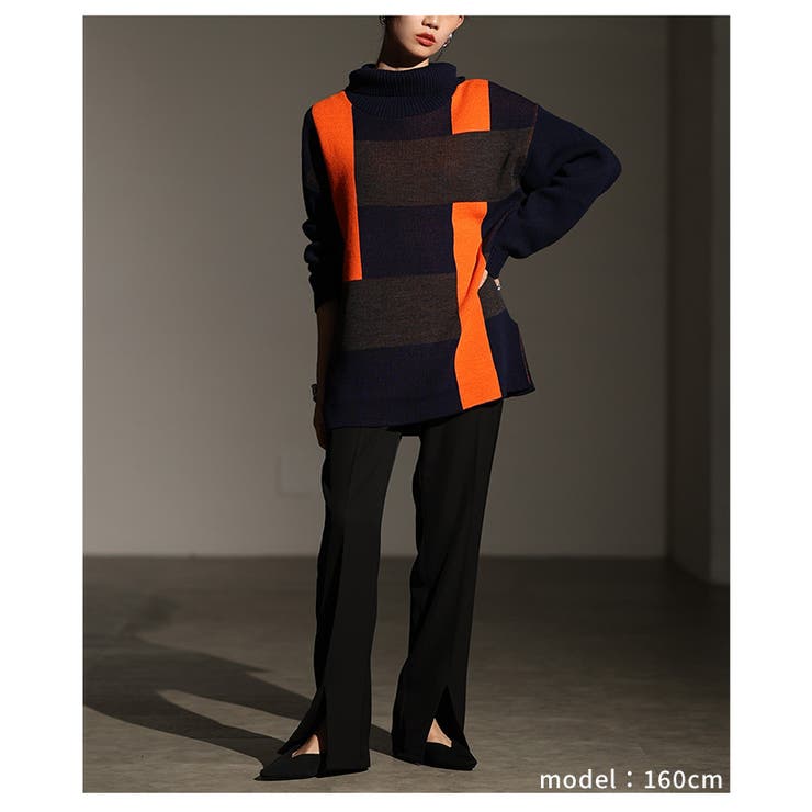 大人のセンス光る日本製オシャレ配色ニットトップス レディース ファッション | Sawa a la mode | 詳細画像14 