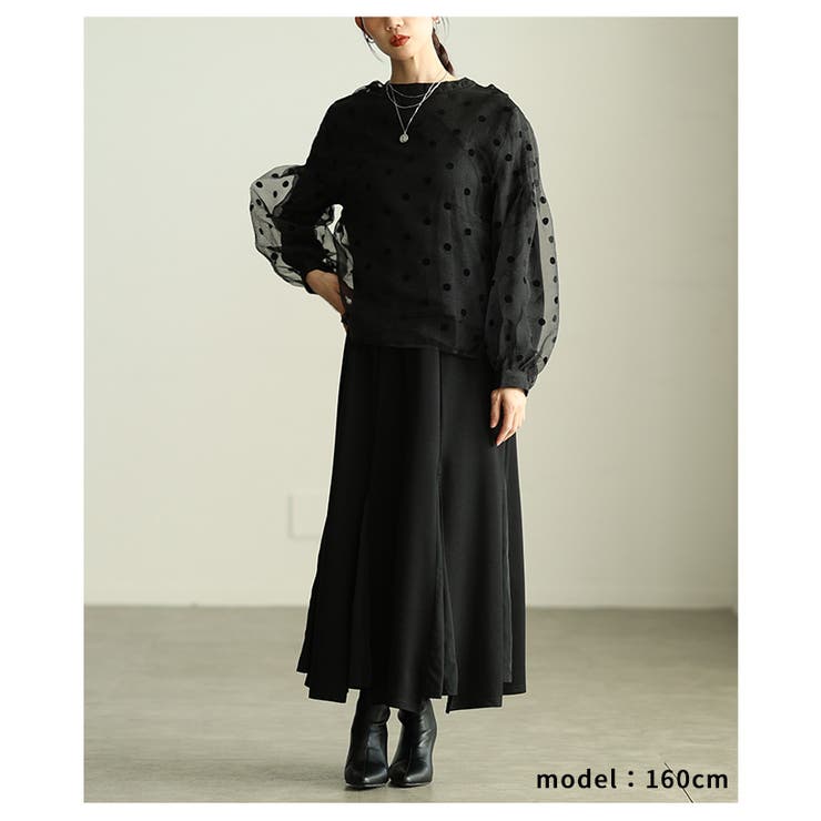 レディに決まるドット柄ふんわり袖シアートップス レディース ファッション | Sawa a la mode | 詳細画像7 
