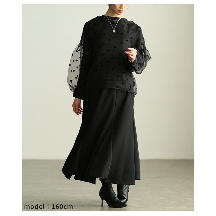 レディに決まるドット柄ふんわり袖シアートップス レディース ファッション | Sawa a la mode | 詳細画像15 