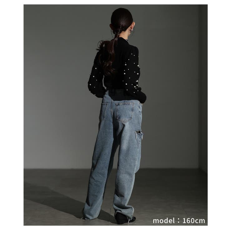 パールの粒が降り注ぐパフスリーブニットトップス レディース ファッション | Sawa a la mode | 詳細画像13 