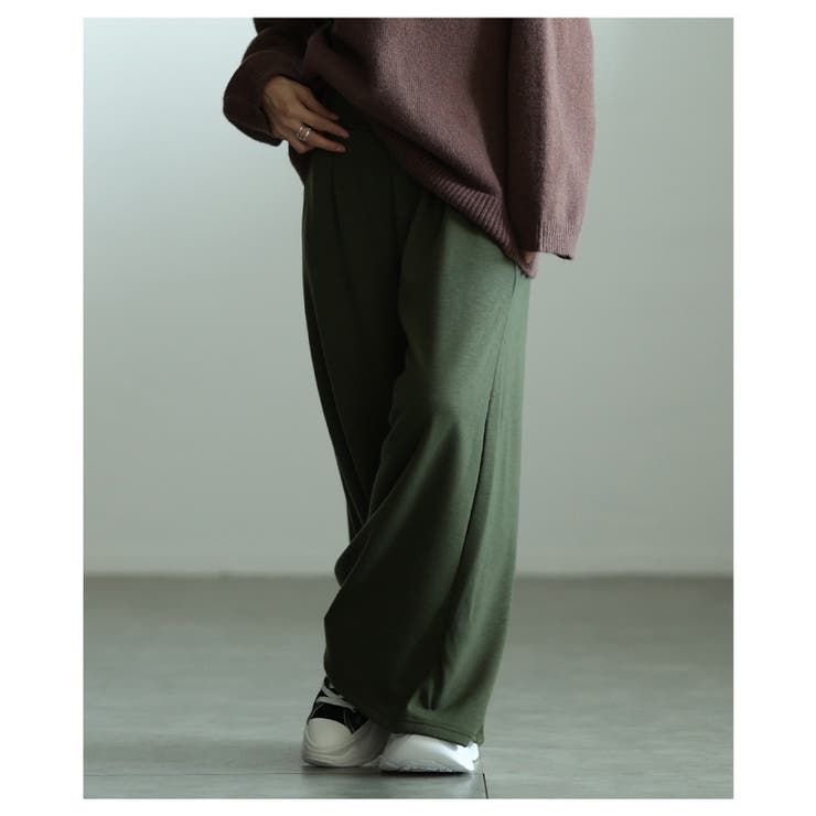 寒さに負けず暖かな穿き心地の裏起毛ワイドパンツ レディース ファッション | Sawa a la mode | 詳細画像9 