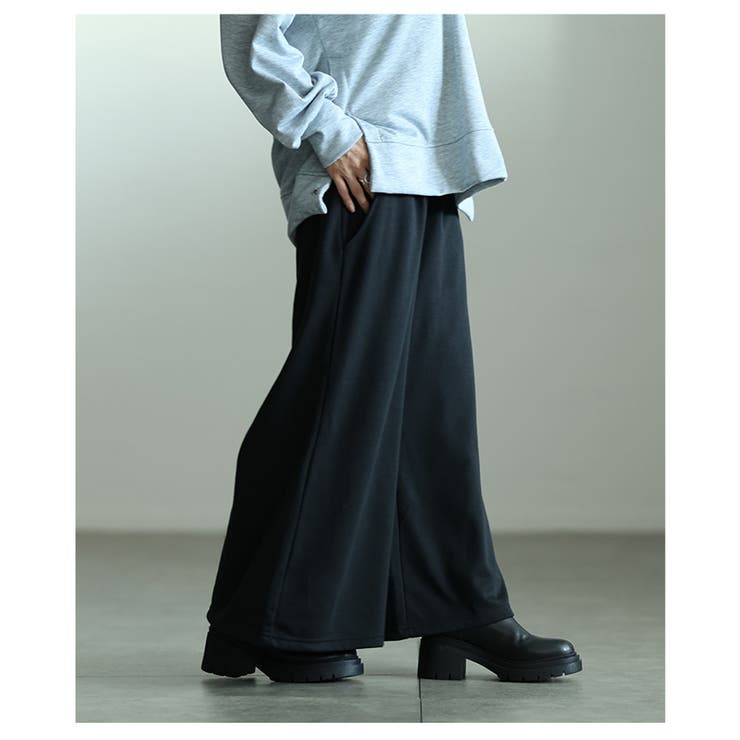 寒さに負けず暖かな穿き心地の裏起毛ワイドパンツ レディース ファッション | Sawa a la mode | 詳細画像27 