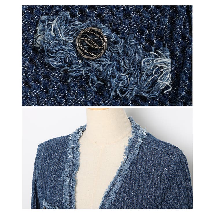 毎日着たいエンボス加工のノーカラージャケット レディース ファッション | Sawa a la mode | 詳細画像22 