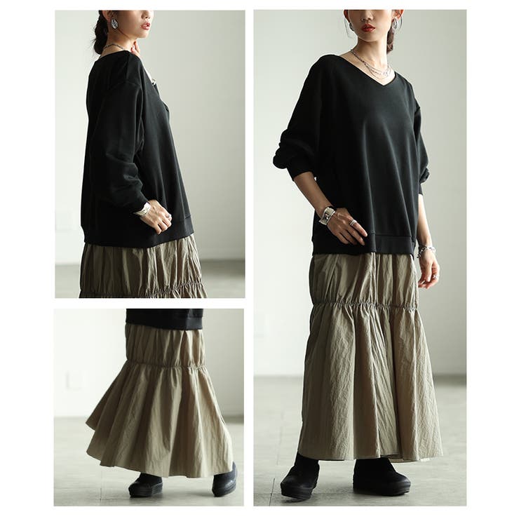 裾が揺れるティアードフレアのドッキングワンピース レディース ファッション | Sawa a la mode | 詳細画像17 