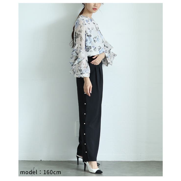 風になびくフリル袖の花柄ブラウス トップス レディース | Sawa a la mode | 詳細画像13 