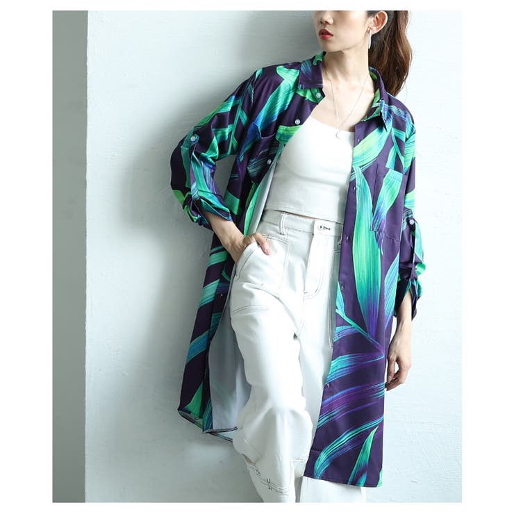 艶やかなボタニカル柄のチュニックシャツ レディース ファッション | Sawa a la mode | 詳細画像4 