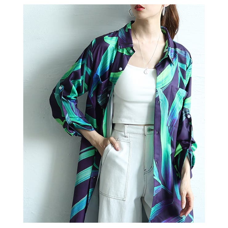 艶やかなボタニカル柄のチュニックシャツ レディース ファッション | Sawa a la mode | 詳細画像9 