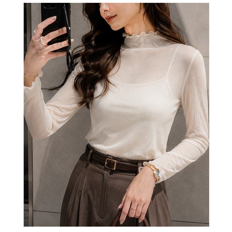着こなしの幅が広がるメッシュシアートップス レディース ファッション | Sawa a la mode | 詳細画像23 